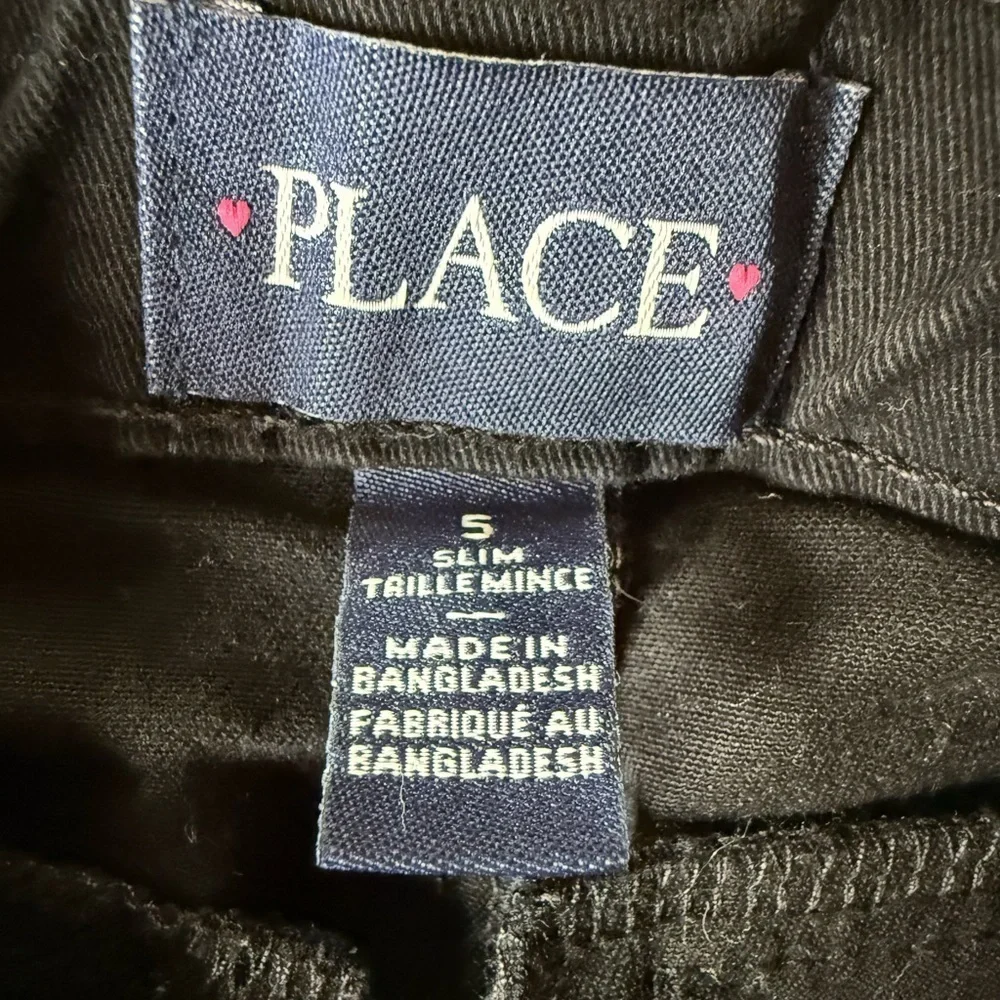 ✨ The Children’s Place Slim Chino Pants 2-Pack – Black, Size 5 Slim